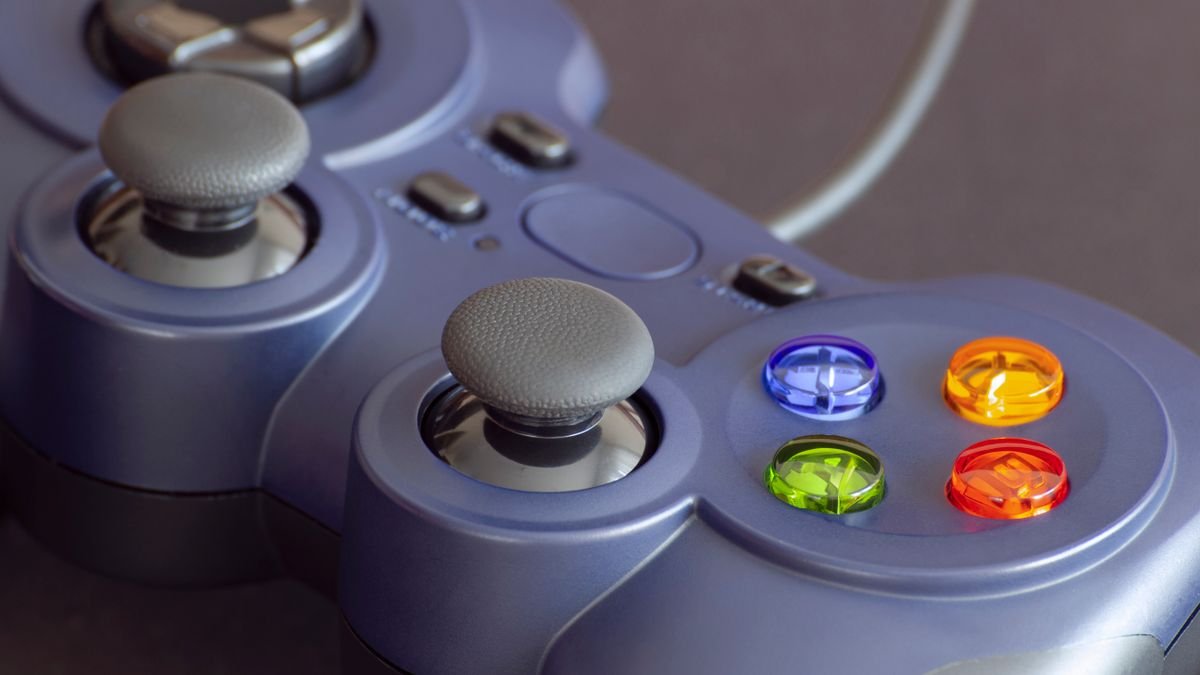 Controle de videogame em close