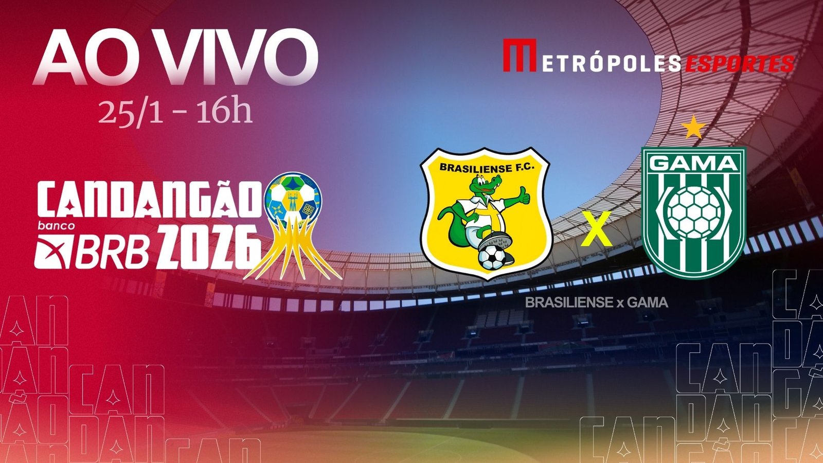 Clássico entre Brasiliense e Gama no futebol distrital