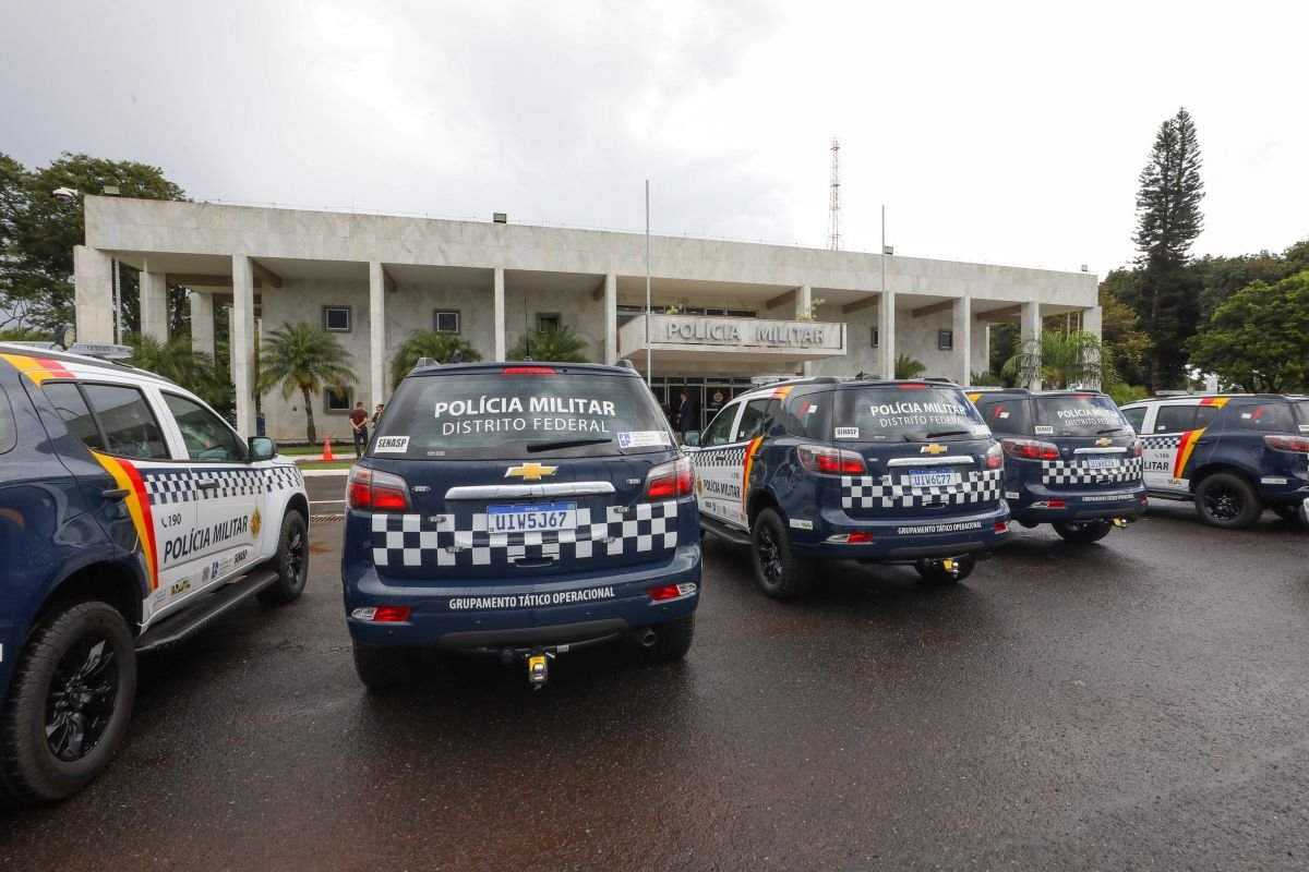 Viaturas da PMDF em operação nas ruas do DF