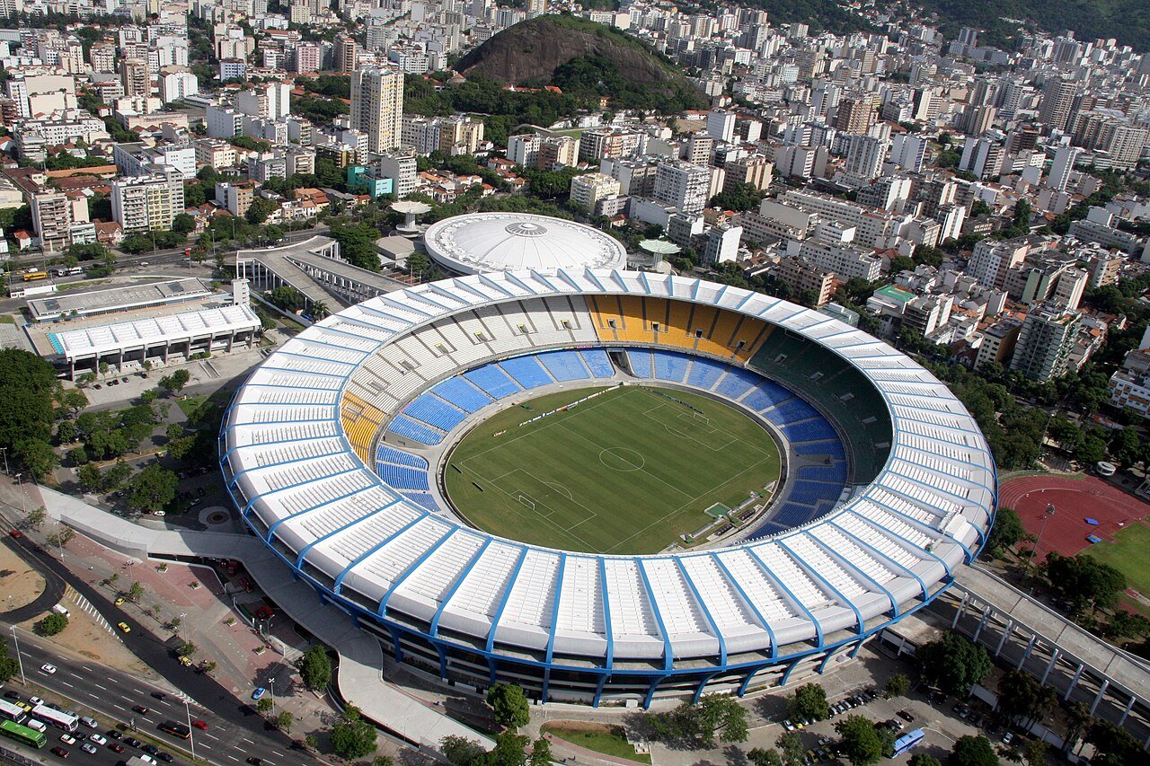 Vista aérea do estádio do Maracanã, no Rio de Janeiro