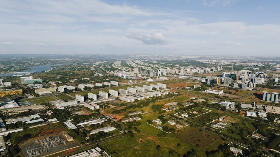 Vista aérea do Distrito Federal mostrando a malha urbana