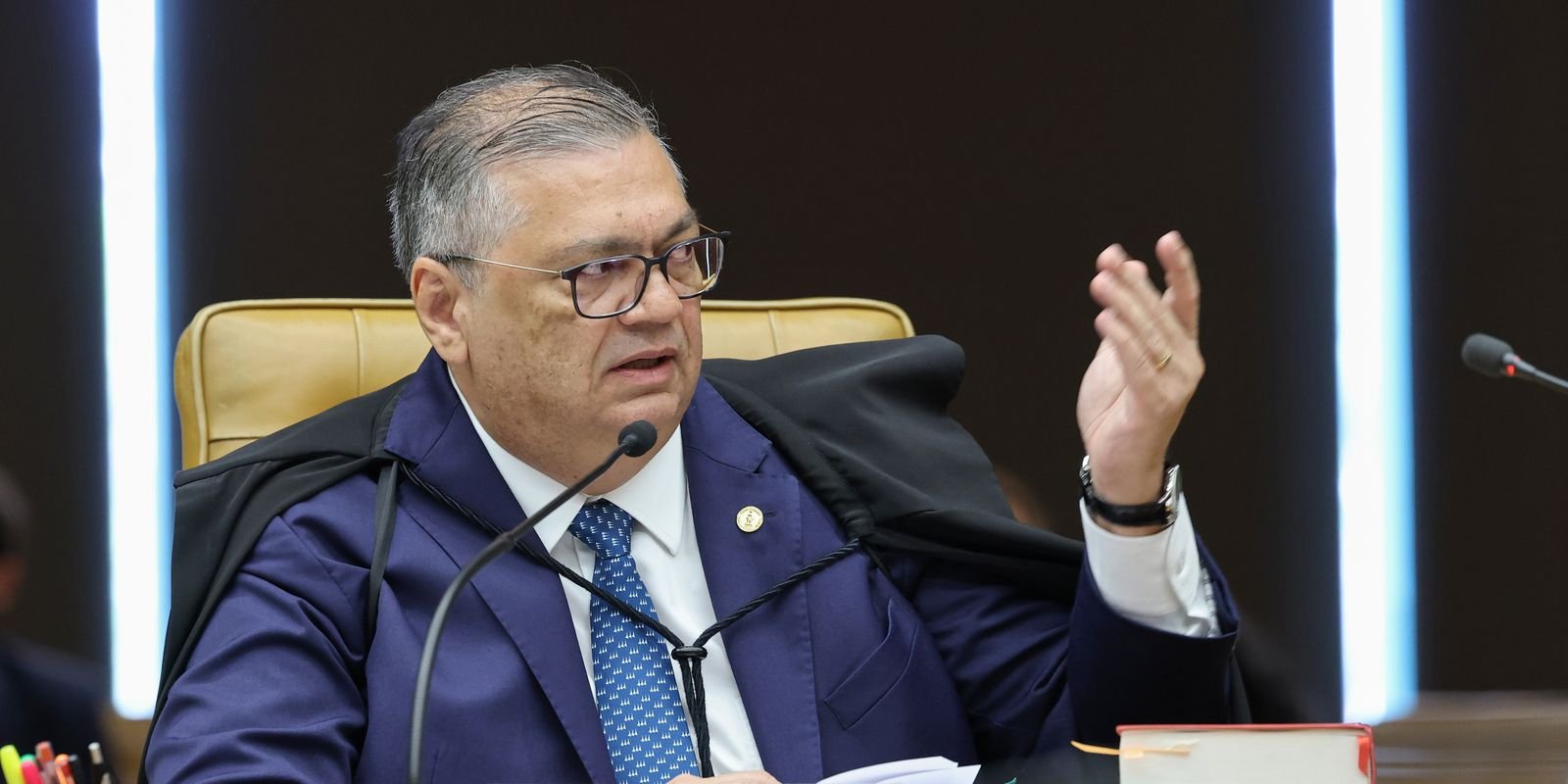 O ministro Flávio Dino durante sessão do plenário do Supremo Tribunal Federal